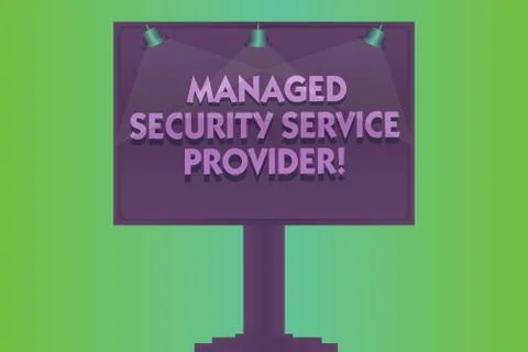 Word writing text Managed Security Service Provider. Business concept for Safety Stock Illustration