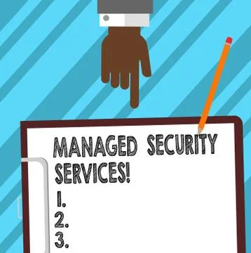 Word writing text Managed Security Services. Business concept for approach in Stock Illustration
