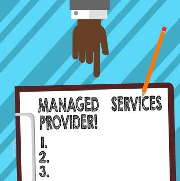 Word writing text Managed Services Provider. Business concept for IT service Stock Illustration