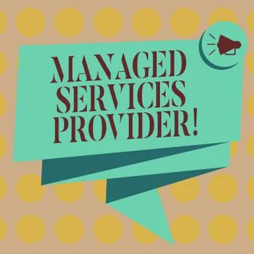 Word writing text Managed Services Provider. Business concept for IT service Stock Illustration
