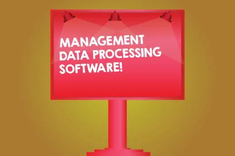 Word writing text Management Data Processing Software. Business concept for Illustrazione stock