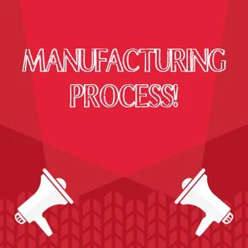 Word writing text Manufacturing Process. Business concept for steps which raw Illustrazione stock