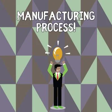 Word writing text Manufacturing Process. Business concept for steps which raw Stock Illustration