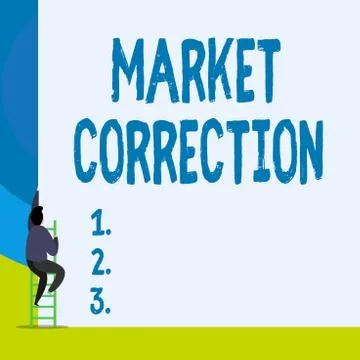 Word writing text Market Correction. Business concept for When prices fall 10 Illustrazione stock