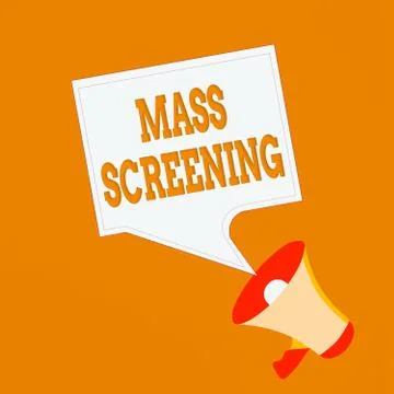 Word writing text Mass Screening. Business concept for health evaluation Illustrazione stock
