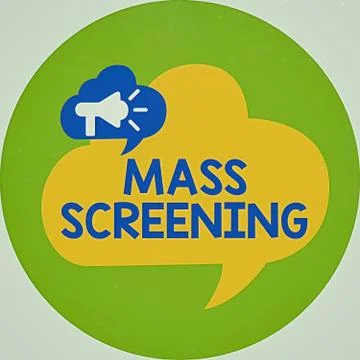 Word writing text Mass Screening. Business concept for health evaluation Illustrazione stock