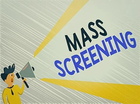 Word writing text Mass Screening. Business concept for health evaluation Illustrazione stock