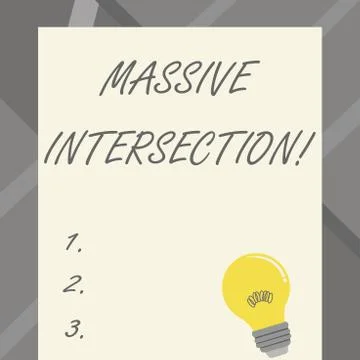 Word writing text Massive Intersection. Business concept for atgrade junction Stock-Illustration