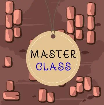 Word writing text Master Class. Business concept for class given to students of Illustrazione stock