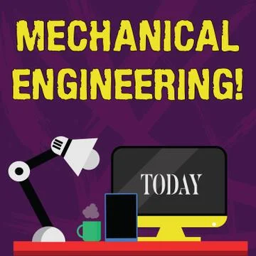 Word writing text Mechanical Engineering. Business concept for Concerned with Stock Illustration
