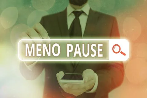 Word writing text Meno Pause. Business concept for the process through which a Stock Photos