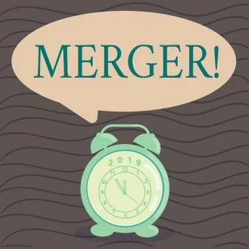Word writing text Merger. Business concept for Combination of two things or Stock Illustration