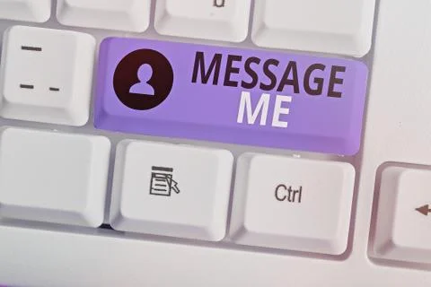 Word writing text Message Me. Business concept for To ask someone to send you a 스톡 사진