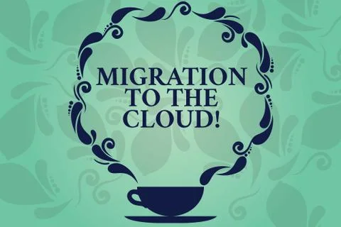 Word writing text Migration To The Cloud. Business concept for Transfer data to Stock Illustration