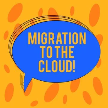 Word writing text Migration To The Cloud. Business concept for Transfer data to Stock Illustration