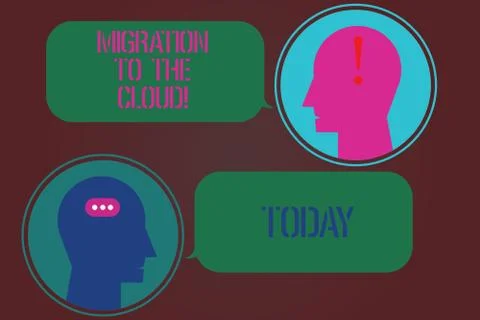 Word writing text Migration To The Cloud. Business concept for Transfer data to Stock Illustration