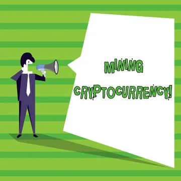 Word writing text Mining Cryptocurrency. Business concept for handling of Illustration