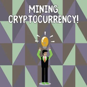 Word writing text Mining Cryptocurrency. Business concept for handling of Illustration