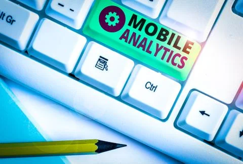 Word writing text Mobile Analytics. Business concept for studies the behavior of Stock Photos