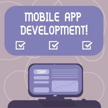 Word writing text Mobile App Development. Business concept for procedures Stock Illustration