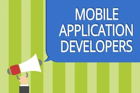 Word writing text Mobile Application Developers. Business concept for create  Stock Illustration
