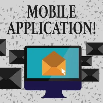Word writing text Mobile Application. Business concept for application software Stock Illustration