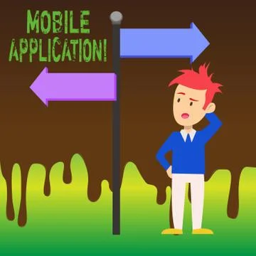 Word writing text Mobile Application. Business concept for application software Illustrazione stock