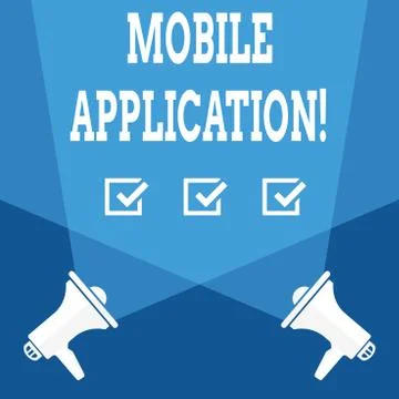 Word writing text Mobile Application. Business concept for application software Illustrazione stock