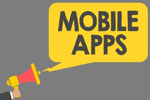 Word writing text Mobile Apps. Business concept for small programs are made to Stock Illustration
