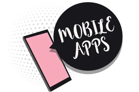 Word writing text Mobile Apps. Business concept for small programs are made to Stock Illustration