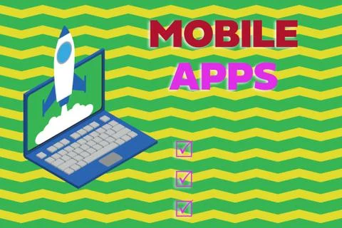 Word writing text Mobile Apps. Business concept for small programs are made to Stock Illustration