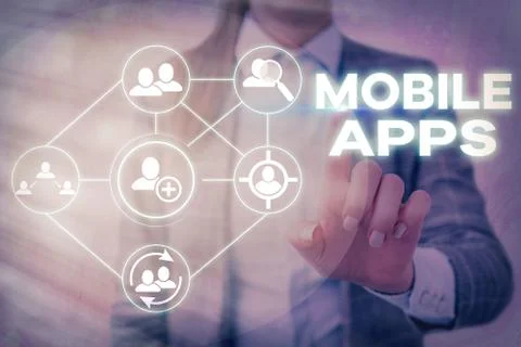 Word writing text Mobile Apps. Business concept for a software application Foto stock