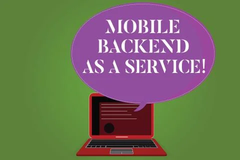 Word writing text Mobile Backend As A Service. Business concept for Mbaas Link Stock-Illustration