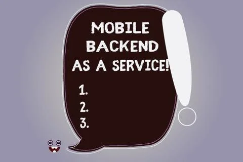 Word writing text Mobile Backend As A Service. Business concept for Mbaas Link Stock Illustration