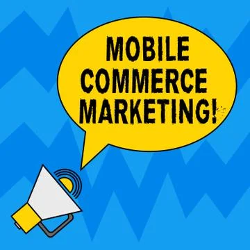 Word writing text Mobile Commerce Marketing. Business concept for Trading goods Illustrazione stock