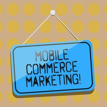 Word writing text Mobile Commerce Marketing. Business concept for Trading goods Stock Illustration