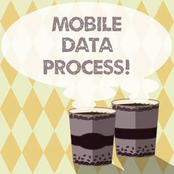 Word writing text Mobile Data Process. Business concept for combination of Stockillustratie