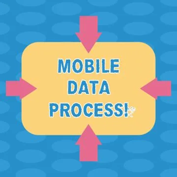 Word writing text Mobile Data Process. Business concept for combination of Illustrazione stock