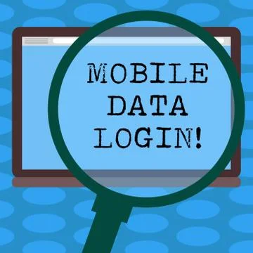 Word writing text Mobile Data Login. Business concept for allows smartphone Stock Illustration