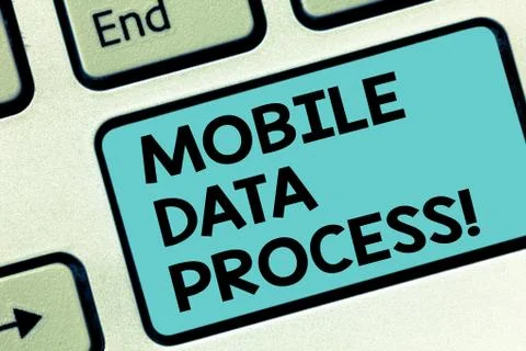 Word writing text Mobile Data Process. Business concept for combination of 스톡 사진