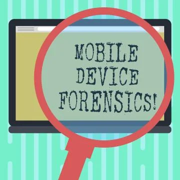 Word writing text Mobile Device Forensics. Business concept for Electronic data Illustrazione stock
