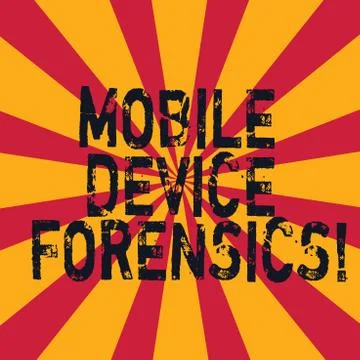 Word writing text Mobile Device Forensics. Business concept for Electronic data Illustrazione stock