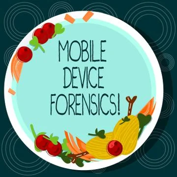 Word writing text Mobile Device Forensics. Business concept for Electronic data Stock Illustration