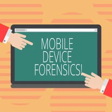 Word writing text Mobile Device Forensics. Business concept for Electronic data Stock Illustration