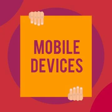 Word writing text Mobile Devices. Business concept for A portable computing Stock Illustration