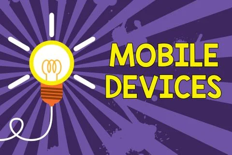 Word writing text Mobile Devices. Business concept for A portable computing 스톡 일러스트