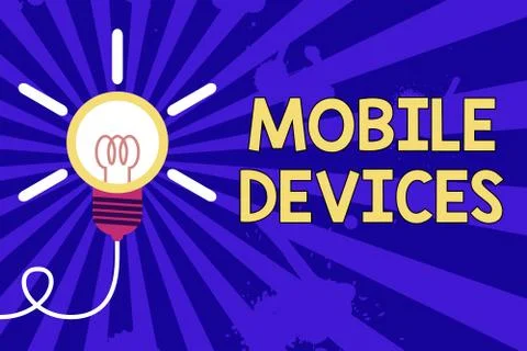 Word writing text Mobile Devices. Business concept for A portable computing Stock Illustration