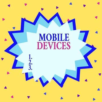 Word writing text Mobile Devices. Business concept for portable computing device Stock Illustration
