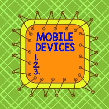 Word writing text Mobile Devices. Business concept for portable computing device Stock Illustration
