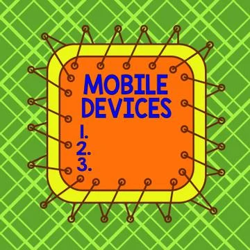 Word writing text Mobile Devices. Business concept for portable computing device Stock Illustration
